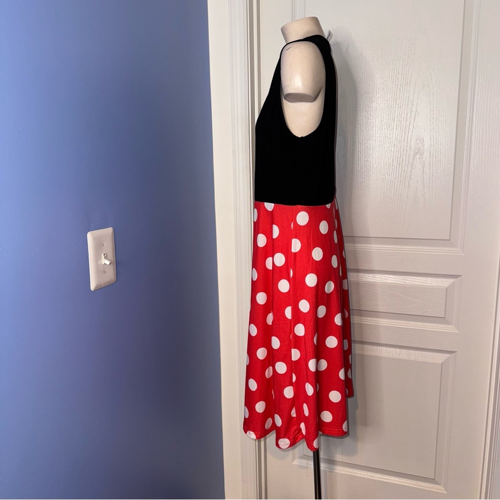 Disney Minnie Mouse Black and Red Polka Dot Dress size Large women - Picture 3 of 8